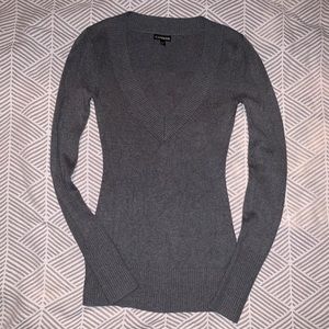 Express gray fitted sweater